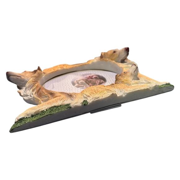 3D Collie Picture Frame Family Dog Brown White Hand Painted Holds 4x6 Photo NEW - Picture 11 of 11